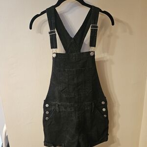 Black Denim Overalls